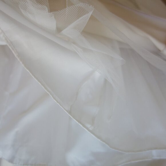 NWT $599 DAVID’S BRIDAL Champaign Beaded Pleated Sleeveless Wedding Dress – Sz 4 - Picture 6 of 11